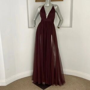 Valerie Joseph Bordeaux/Burgundy GOWN sz 4
